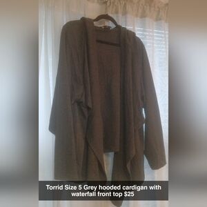 Torrid Charcoal Hooded Cardigan